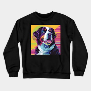 Bernese Mountain Dog in 70's Crewneck Sweatshirt